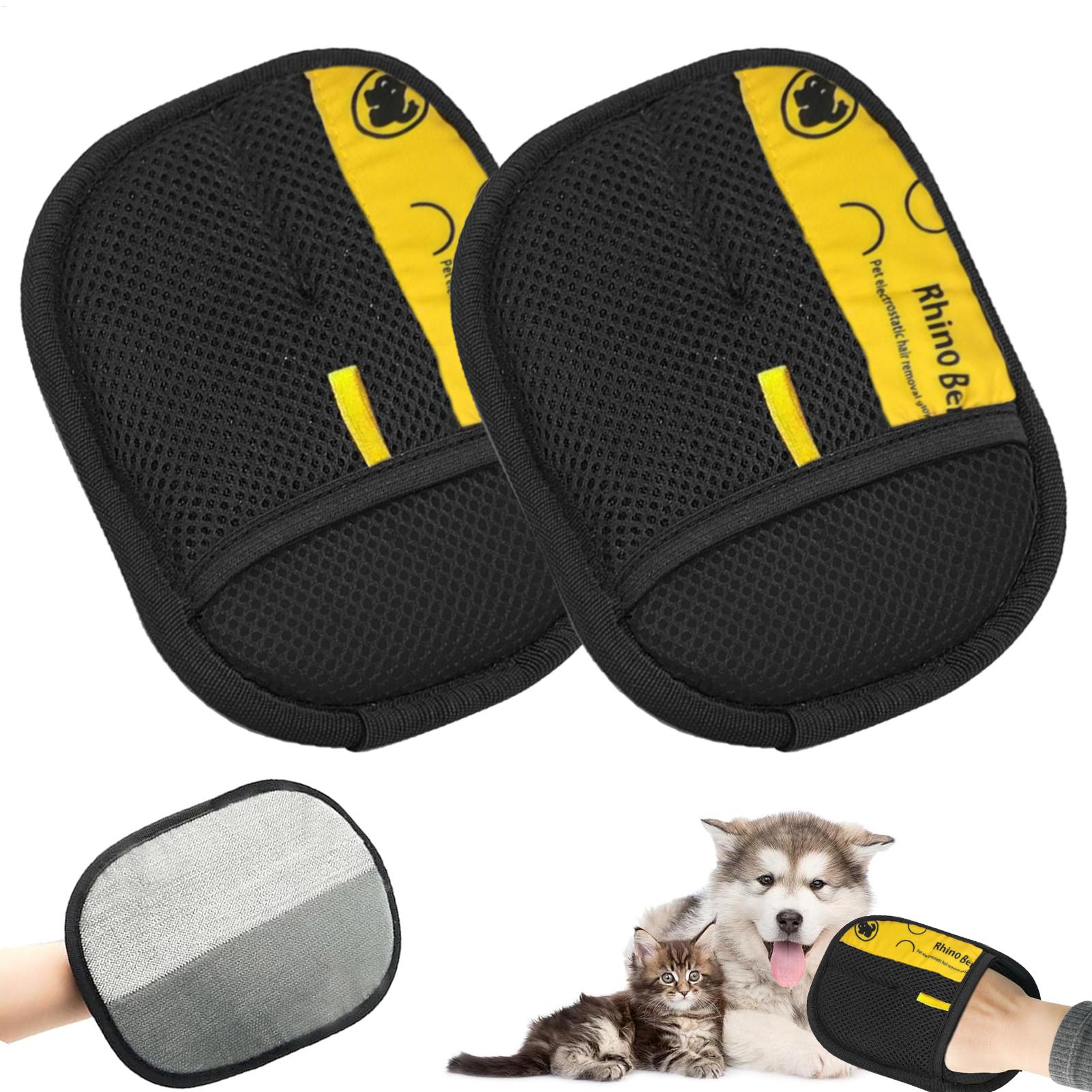 Pet Hair Remover Brush - 2 шт. перчатки для груминга кошек,